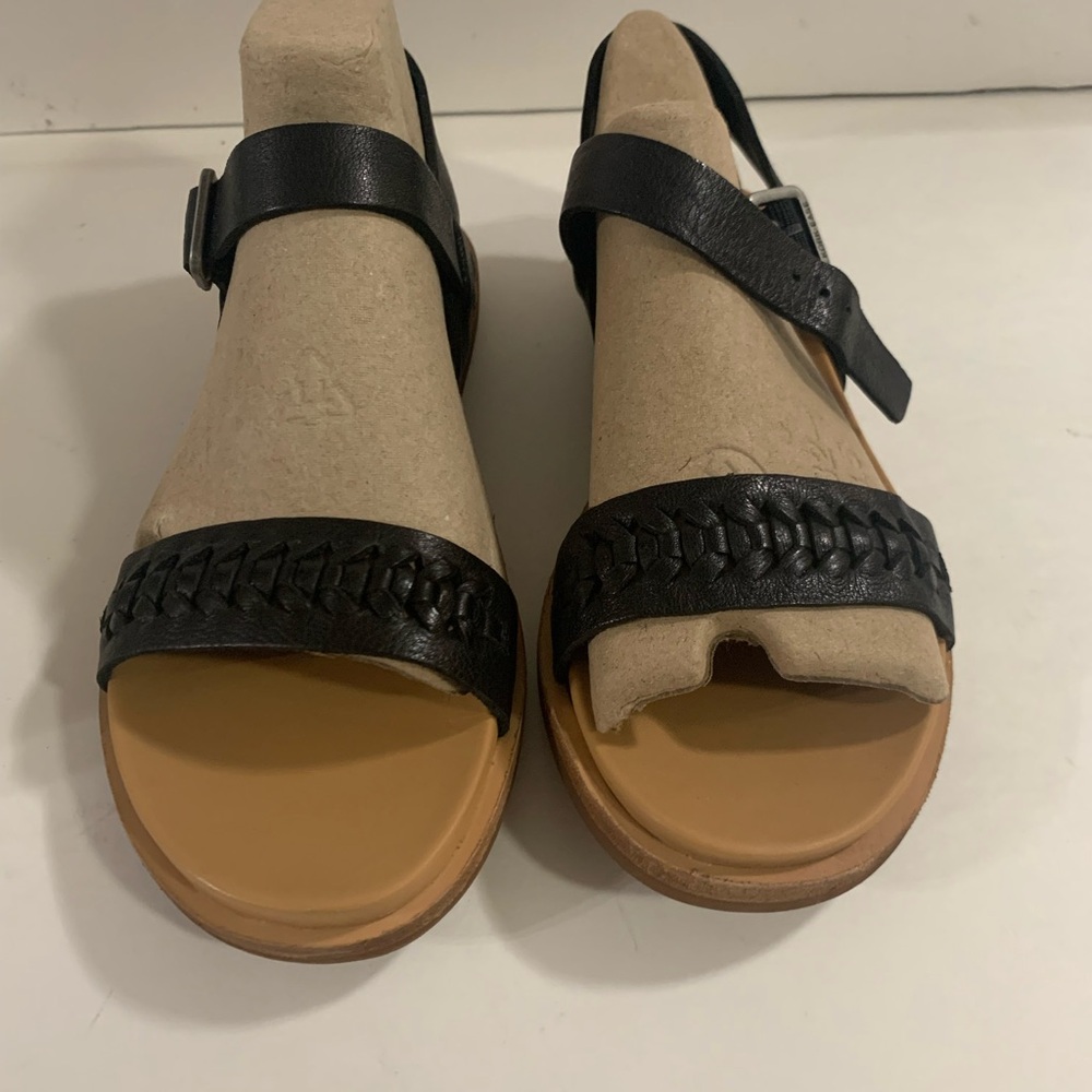 BNIB Kork Ease Black Leather Yucca Braided Sandals, 7